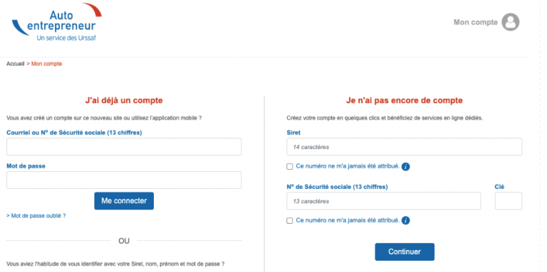 Auto-entrepreneur déclarant son chiffre d’affaires sur le site URSSAF